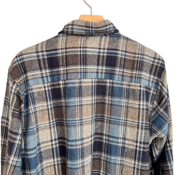 Shelter Bay by Arrow Plaid Shirt Mens Sz M Wool Blend Flannel Vintage Button Up - Picture 7 of 12